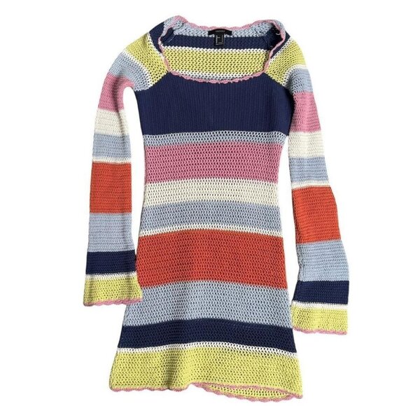 Through Crochet Short Dress - Picture 1 of 9